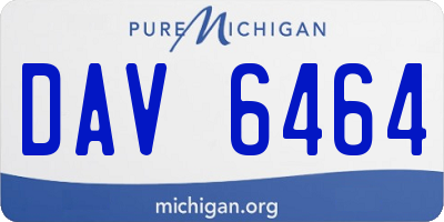 MI license plate DAV6464