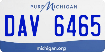 MI license plate DAV6465