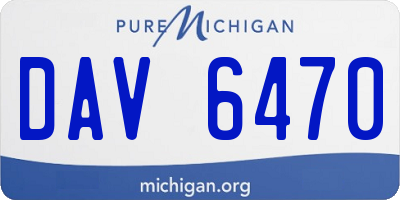 MI license plate DAV6470