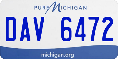 MI license plate DAV6472