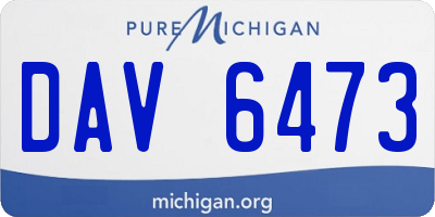 MI license plate DAV6473
