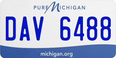 MI license plate DAV6488