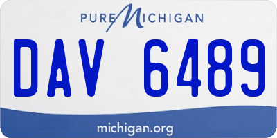 MI license plate DAV6489