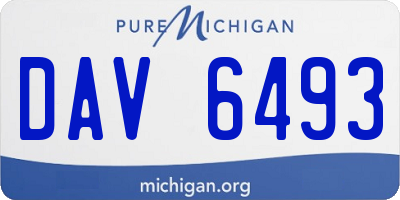 MI license plate DAV6493