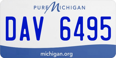 MI license plate DAV6495