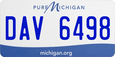 MI license plate DAV6498