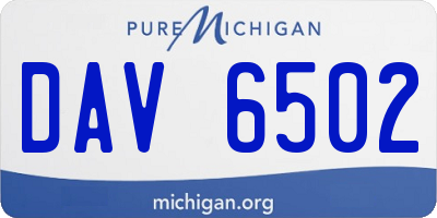 MI license plate DAV6502