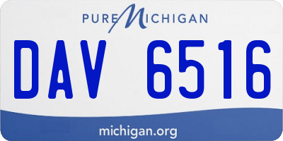 MI license plate DAV6516