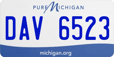 MI license plate DAV6523