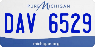 MI license plate DAV6529