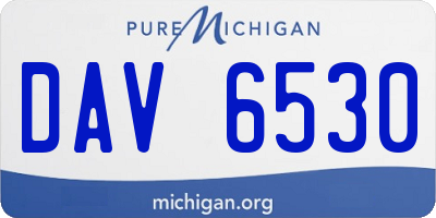 MI license plate DAV6530