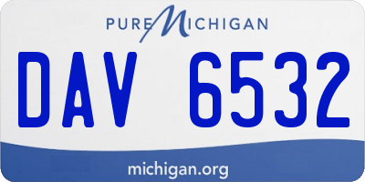 MI license plate DAV6532