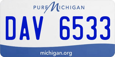 MI license plate DAV6533