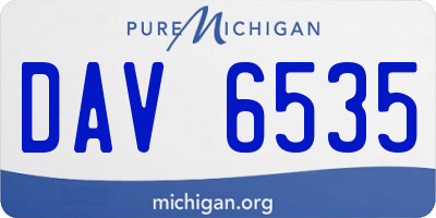 MI license plate DAV6535