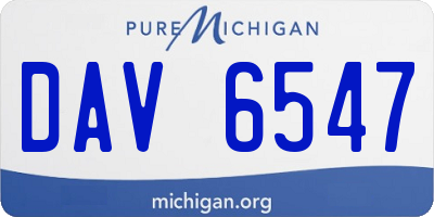 MI license plate DAV6547