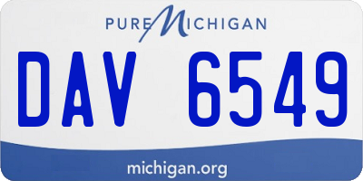 MI license plate DAV6549