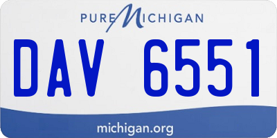 MI license plate DAV6551