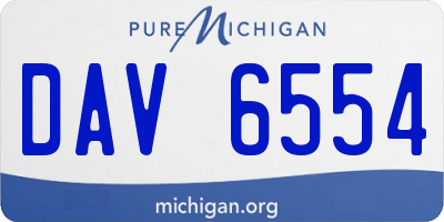 MI license plate DAV6554