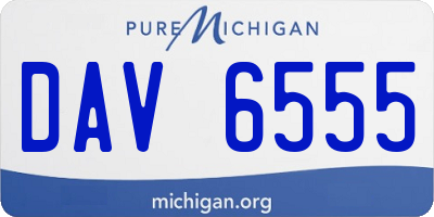 MI license plate DAV6555