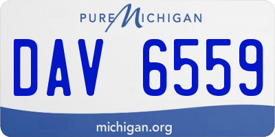 MI license plate DAV6559