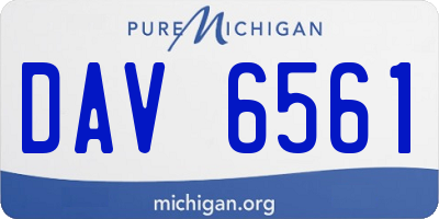 MI license plate DAV6561
