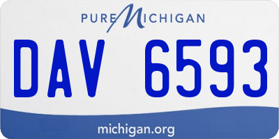 MI license plate DAV6593