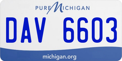 MI license plate DAV6603