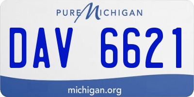 MI license plate DAV6621