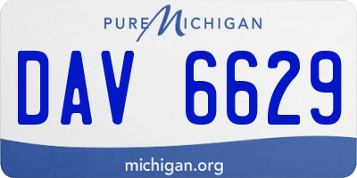 MI license plate DAV6629
