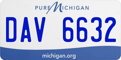 MI license plate DAV6632