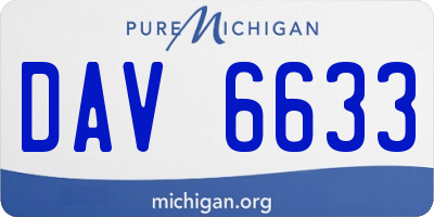 MI license plate DAV6633