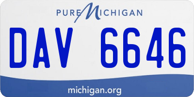 MI license plate DAV6646