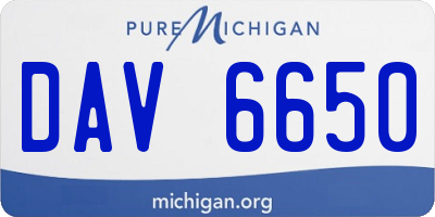 MI license plate DAV6650