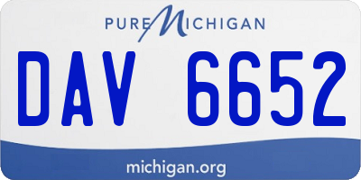 MI license plate DAV6652