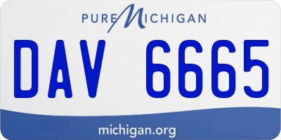 MI license plate DAV6665