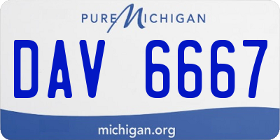 MI license plate DAV6667