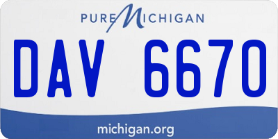 MI license plate DAV6670