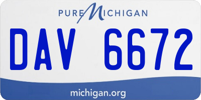 MI license plate DAV6672