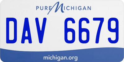 MI license plate DAV6679