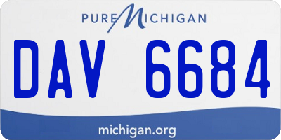 MI license plate DAV6684