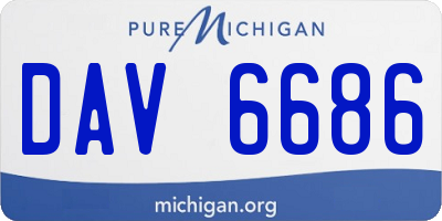 MI license plate DAV6686