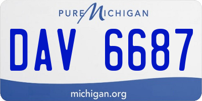MI license plate DAV6687