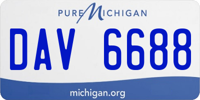 MI license plate DAV6688