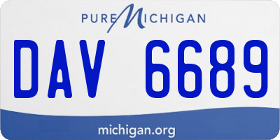 MI license plate DAV6689