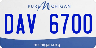 MI license plate DAV6700