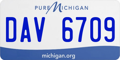 MI license plate DAV6709