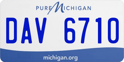 MI license plate DAV6710