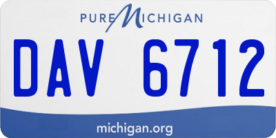 MI license plate DAV6712