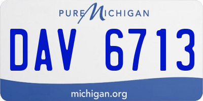 MI license plate DAV6713