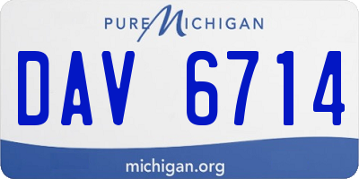 MI license plate DAV6714